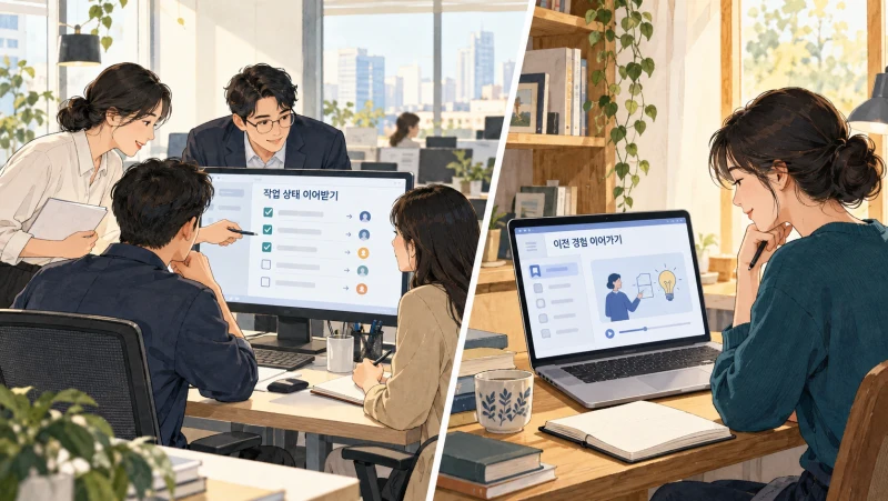 업무 상태를 이어받는 에이전트와 이전 학습 내용을 참고해 대화를 이어가는 서비스