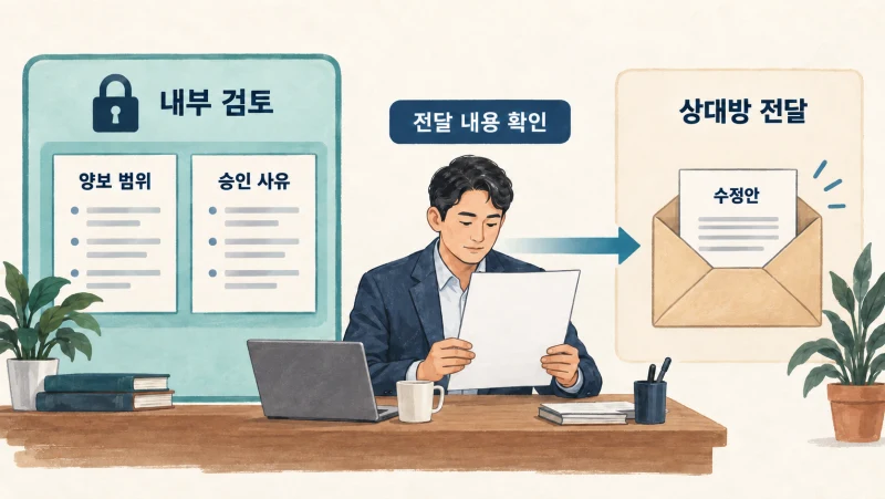 내부 협상 기준과 상대방 전달용 수정안을 분리하는 구조