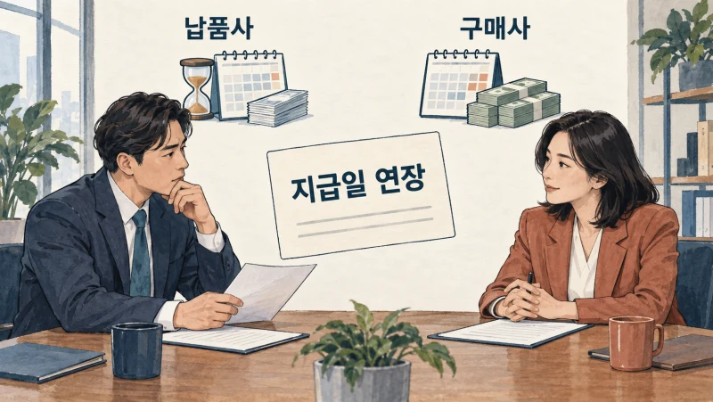 같은 지급일 연장을 납품사와 구매사가 다르게 검토하는 이유